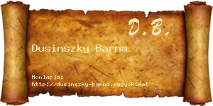 Dusinszky Barna névjegykártya